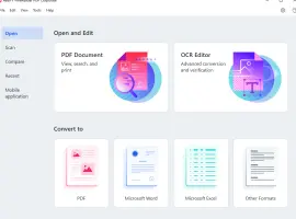 ABBYY FineReader PDF: ABBYY FineReader PDF home screen with document and conversion options