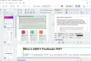 ABBYY FineReader PDF: OCR editor with page layout regions and recognized text