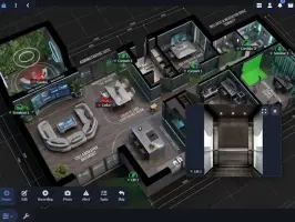 Floor plan monitoring with live alert status and live view overlay
