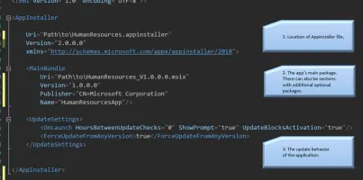 App Installer file example with update settings