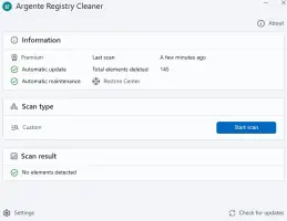 Argente Registry Cleaner screenshot 1
