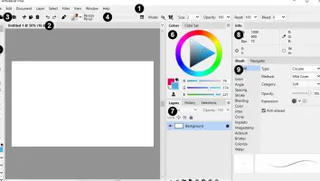 Artweaver: Artweaver canvas with color picker, layers, and brush settings