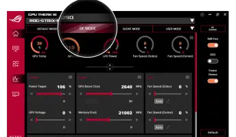 ASUS GPU Tweak III overclock OC mode interface