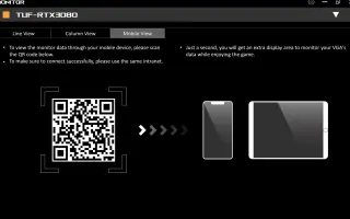 ASUS GPU Tweak III monitor mobile view interface