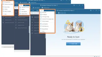 Auslogics Duplicate File Finder: Program menus and the ready-to-scan screen