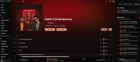 Cider on Windows showing an album page with the Up Next queue