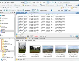 Directory Opus: Picture folder in list and thumbnail views