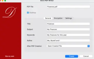 General options of Doro PDF Writer for macOS