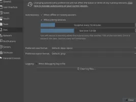 Autorecovery preferences
