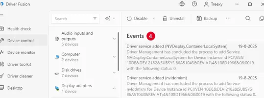 Device control events