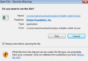 Screenshot of the Eclipse Installer executable.