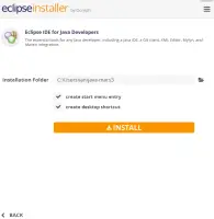 Screenshot of the Install window.