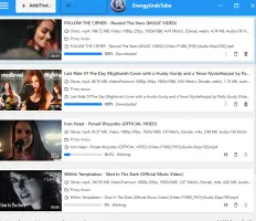 Screenshot of EnergyGrabTube application - Main interface
