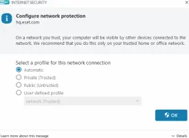 Detected network connection