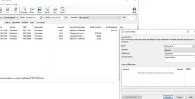 Express Accounts Accounting Software journal screenshot