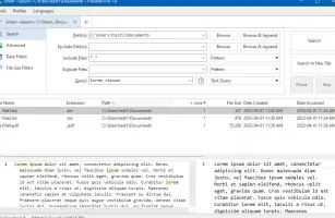 FileSeek: File search results with matching files and text previews