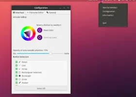 Flameshot: Configuration window with color and button selection settings