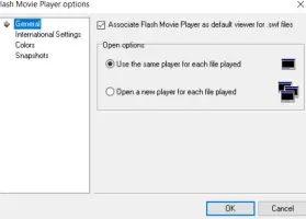 Flash Movie Player options