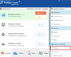Folder Lock: Folder Lock home screen with locker options and additional features