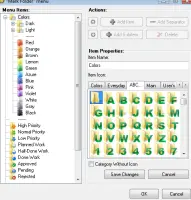 Customize popup menu to chnage folder color