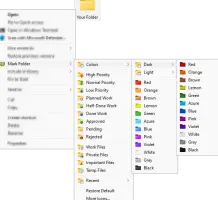 Mark Folder menu