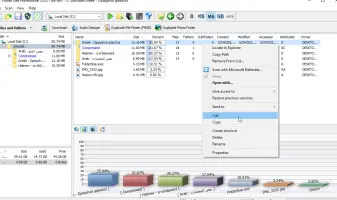 Folder Size: Folder size results with a file context menu and disk usage chart