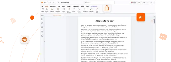 Foxit PDF Reader Portable: Foxit PDF Reader window displaying a document with the AI tool