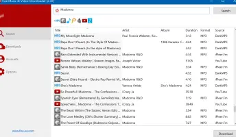 Screenshot of the Free Music and Video Downloader