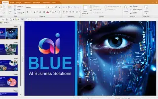 FreeOffice: Presentation slide for BLUE AI Business Solutions