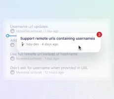 Cursor dragging a commit to move it within the branch timeline