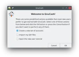 “Welcome to GnuCash!” Screen