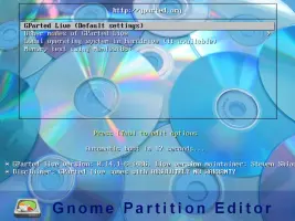 GParted Live screenshot 2