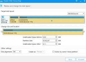 select target disk & re-layout partitions