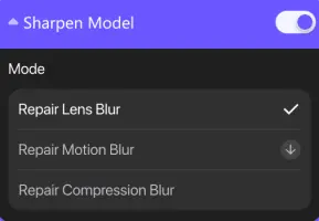 ai picture enhancer with blur repair model