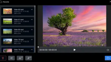 HyperCam: Recorded videos list with a preview player
