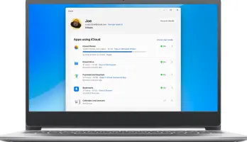 iCloud for Windows open on a PC.