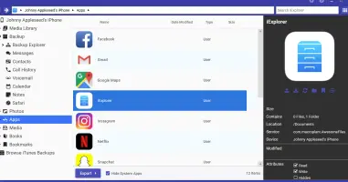 iExplorer screenshot 2