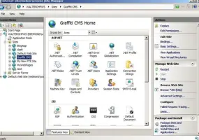 Screenshot of I I S Manager window showing Sites folder.