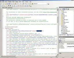 Screenshot of Visual Web Developer window showing appSettings.