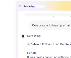 Krisp: Ask Krisp composing a follow-up email