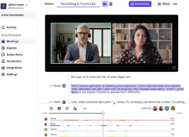 Krisp: Meeting transcript, video call, and speaker timeline