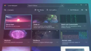 Lively Wallpaper: Lively Wallpaper library displaying a grid of animated wallpapers