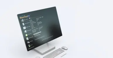 MemTest86: MemTest86 test menu displayed on a desktop monitor