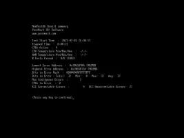 MemTest86: MemTest86 test results summary with error counts
