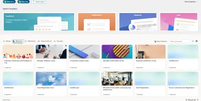 Microsoft Forms: Microsoft Forms template gallery and recent forms