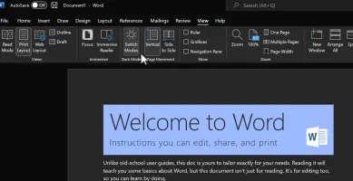 Switch modes for Dark mode feature.