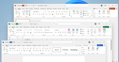 Displays of the new Office theme