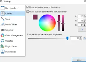 Settings: Canvas