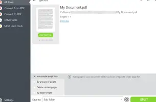 Separate PDF pages on Windows