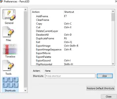 Preferences shortcuts